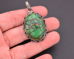 Green Turquoise Pendant from India