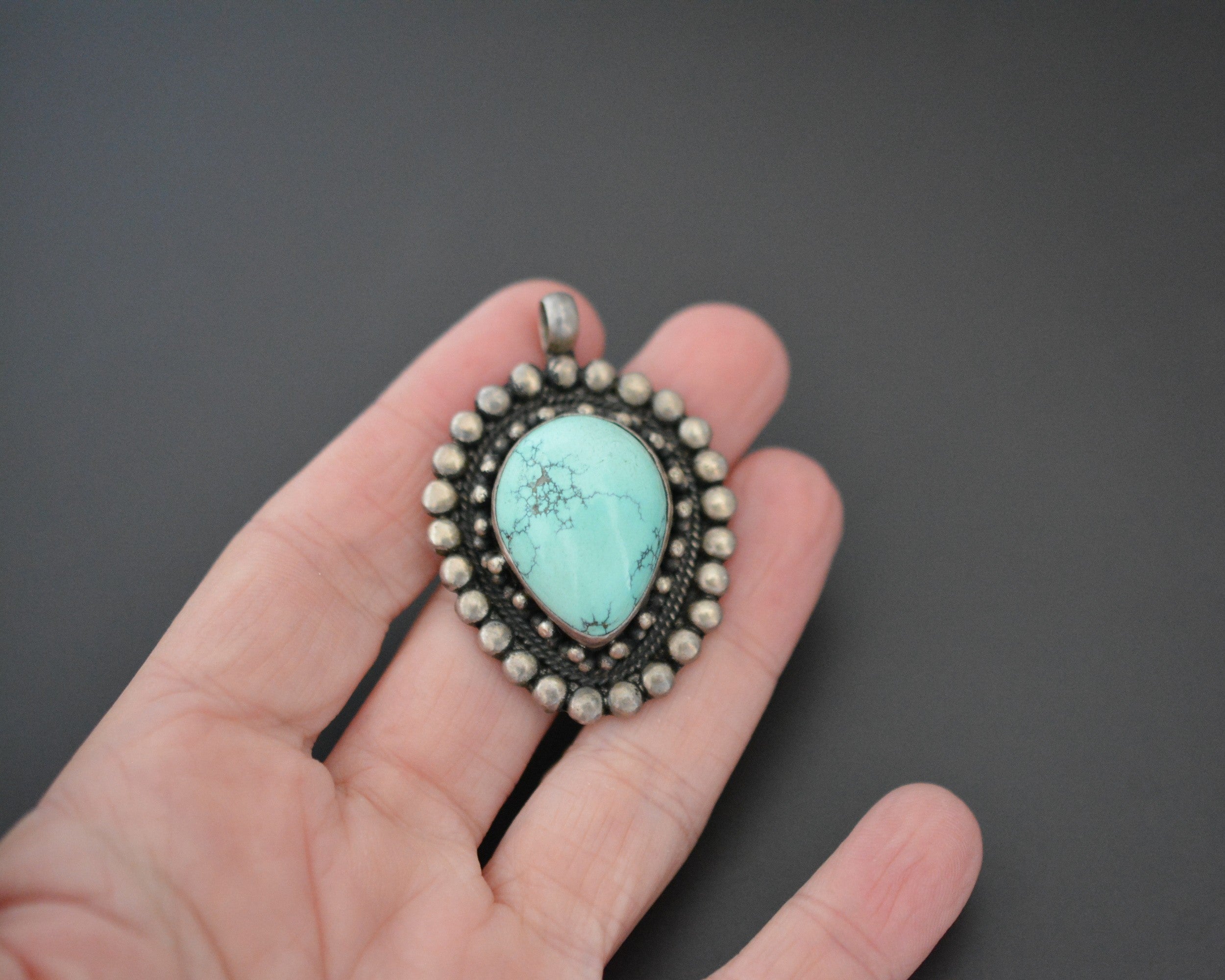 Bold Turquoise Pendant from India
