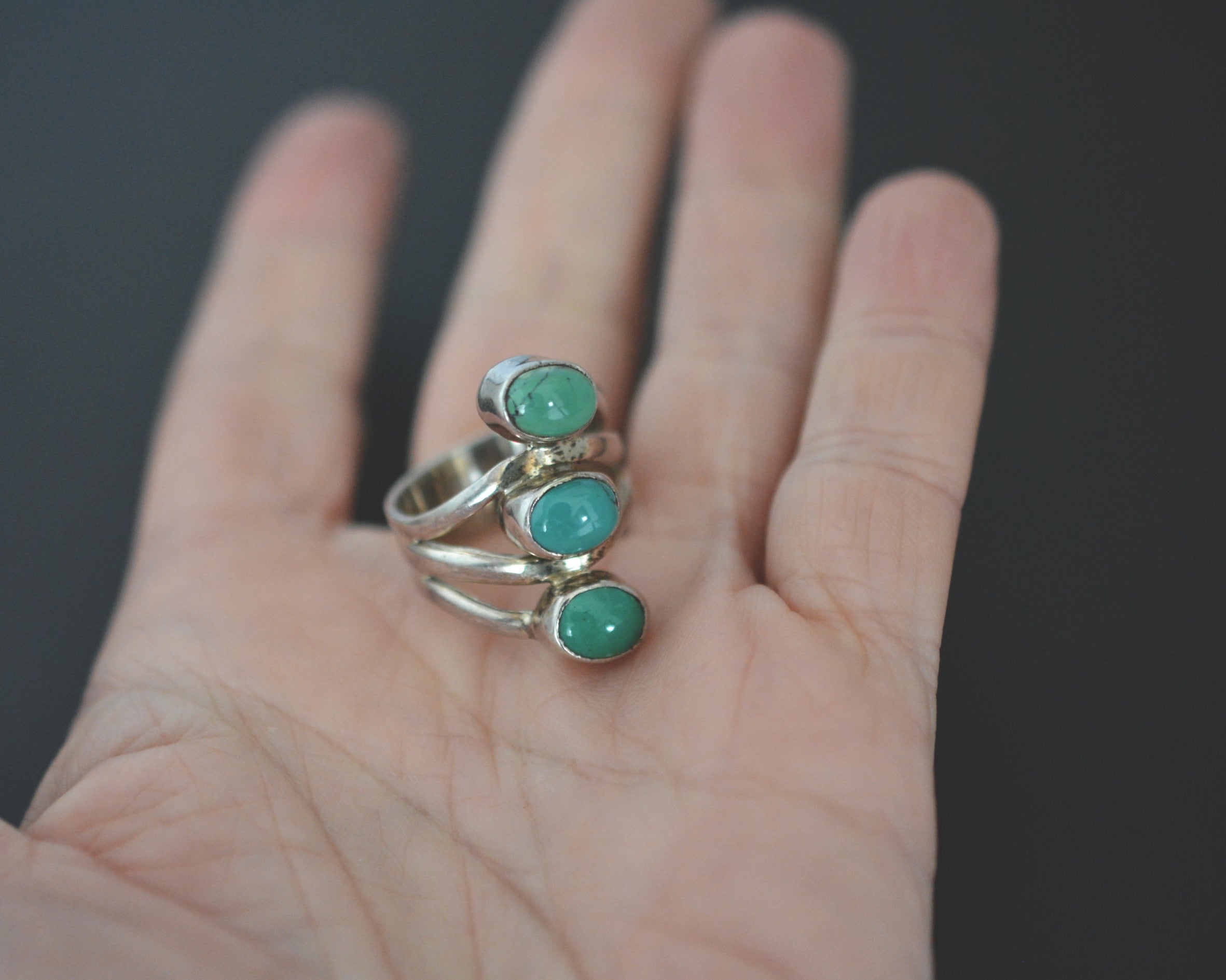 Ethnic Turquoise Ring - Size 7.5