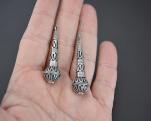 Silver Cone Dangle Earrings from Bali