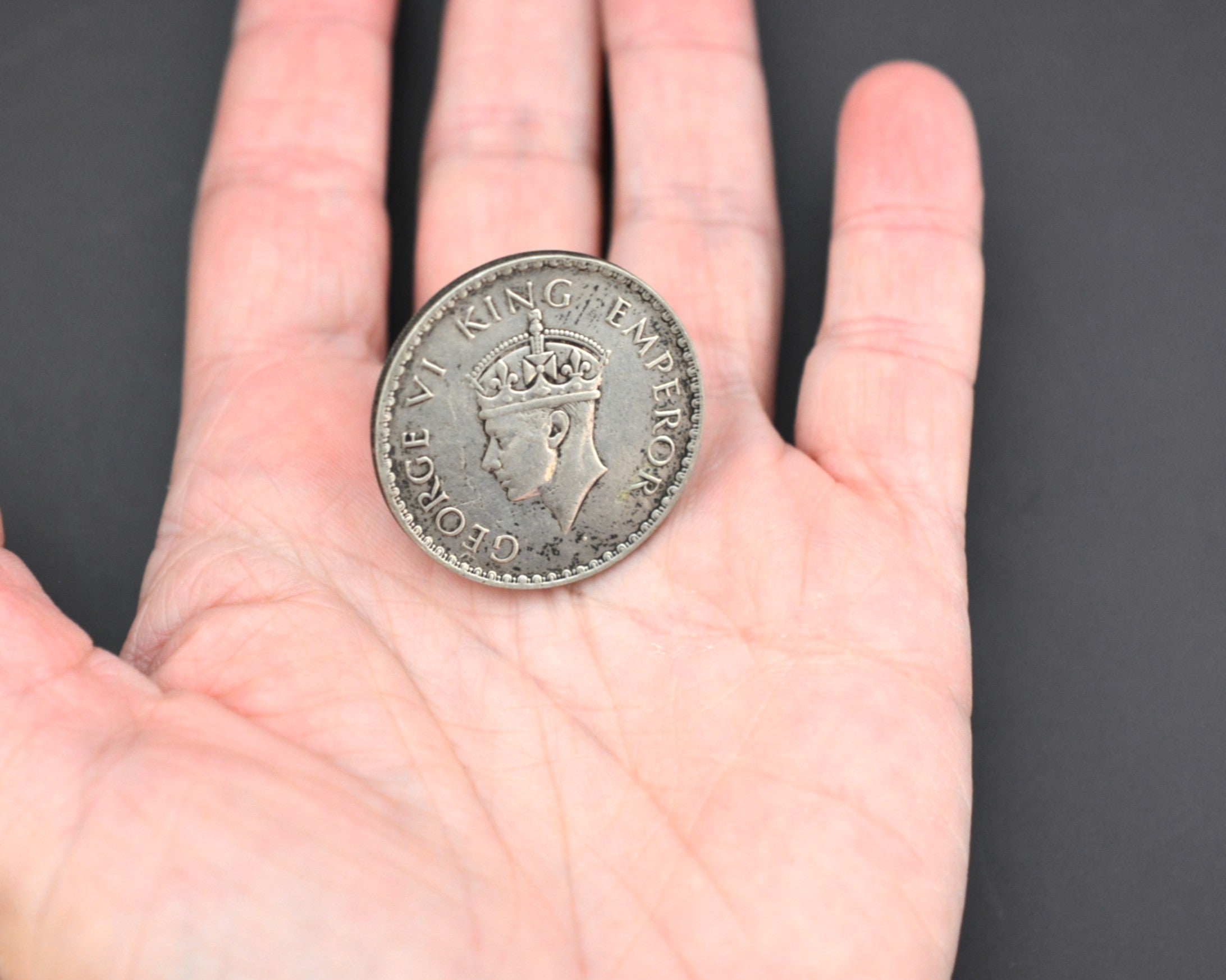 Large Indian Coin Ring - Size 9