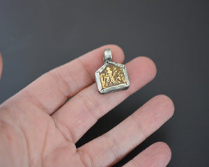 Old Indian Silver and Gold Hindu Diety Pendant