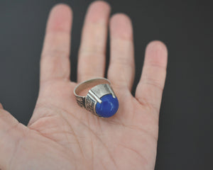 Afghani Lapis Lazuli Ring with Niello - Size 10