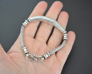 Bali Braided Snake Chain Bracelet with Silver Parts - Sterling Silver