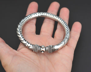 Ethnic Indian Silver Bracelet - Openable
