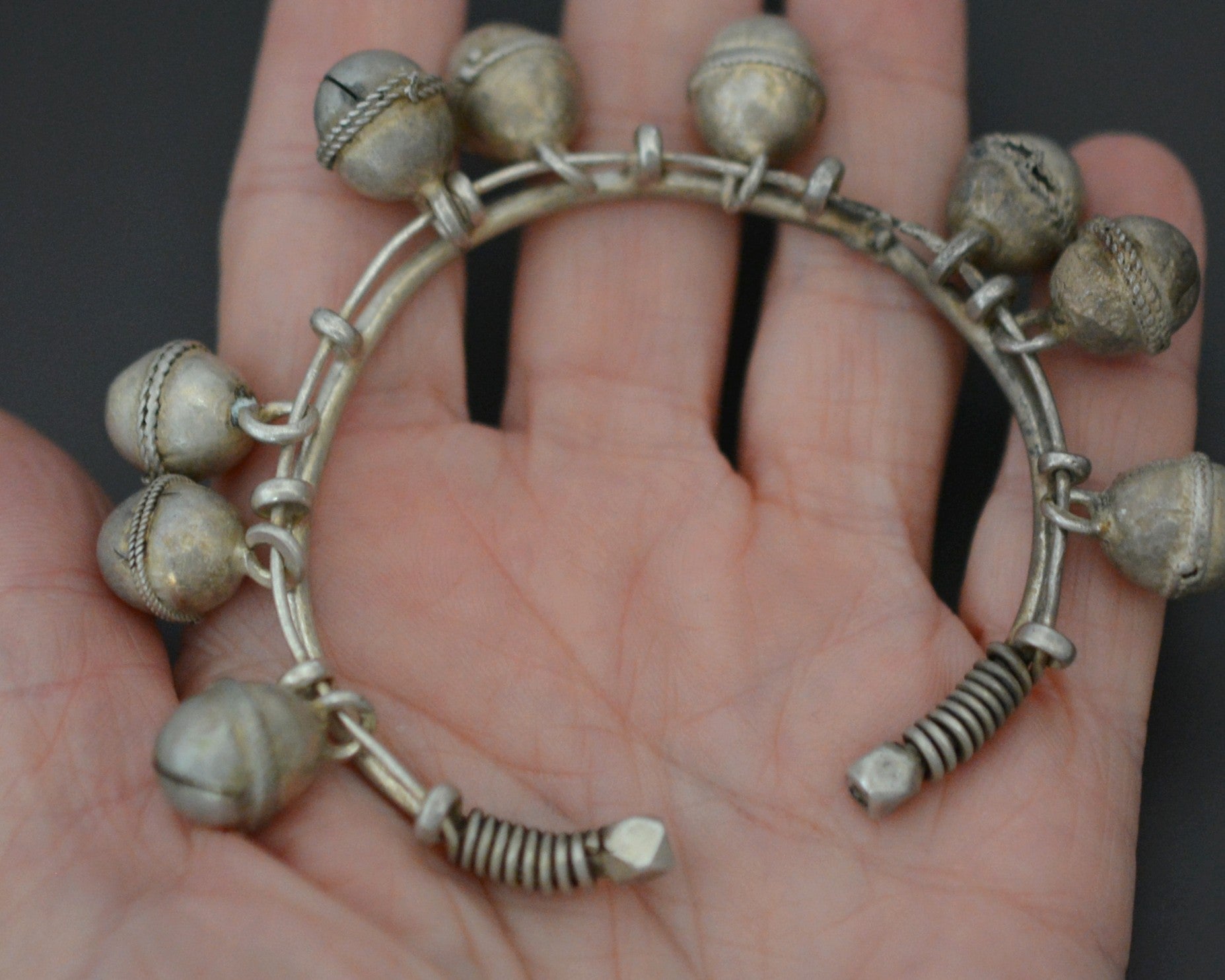 Nubian Zar Cuff Bracelet from Egypt with Bells