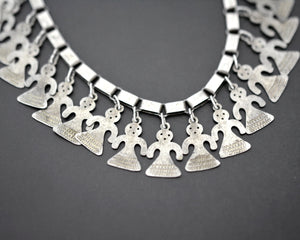 Mapuche Silver Figurine Necklace