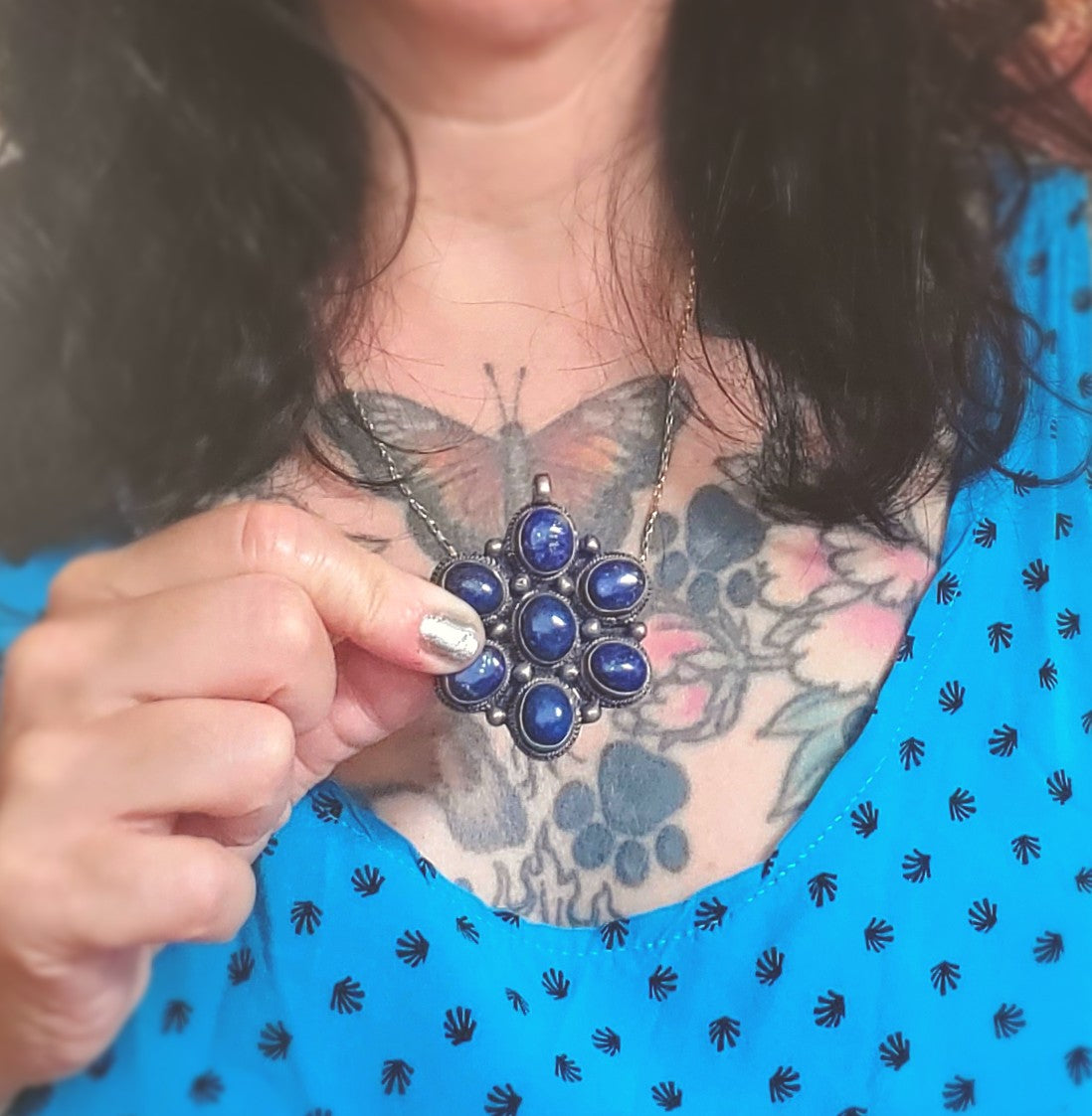 Bold Nepali Lapis Lazuli Sterling Silver Pendant