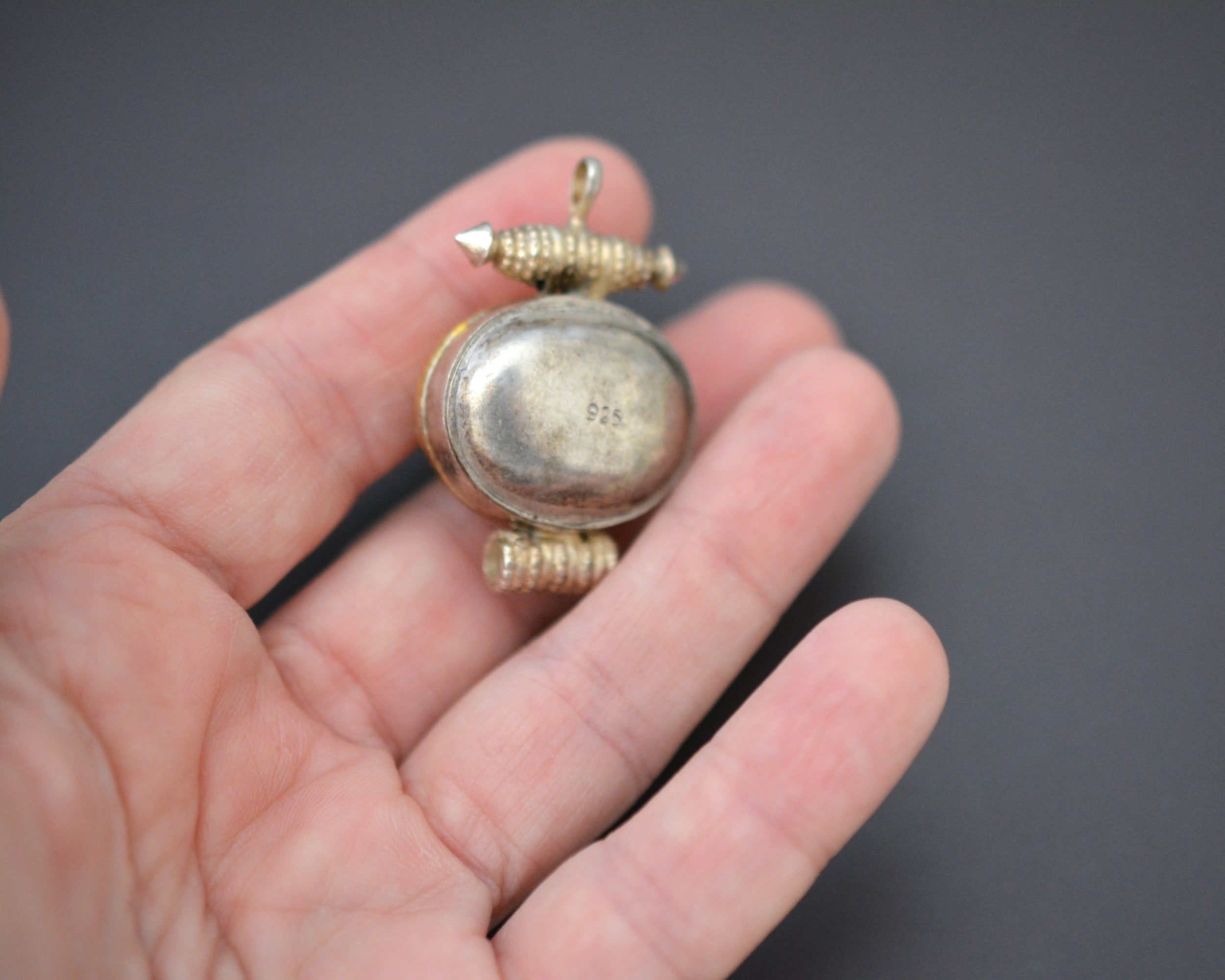 Tibetan Gilded Turquoise Gau Box Pendant