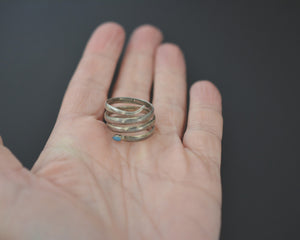 Indian Coil Ring with Turquoise - Size 7.5 - Snake Coil Ring
