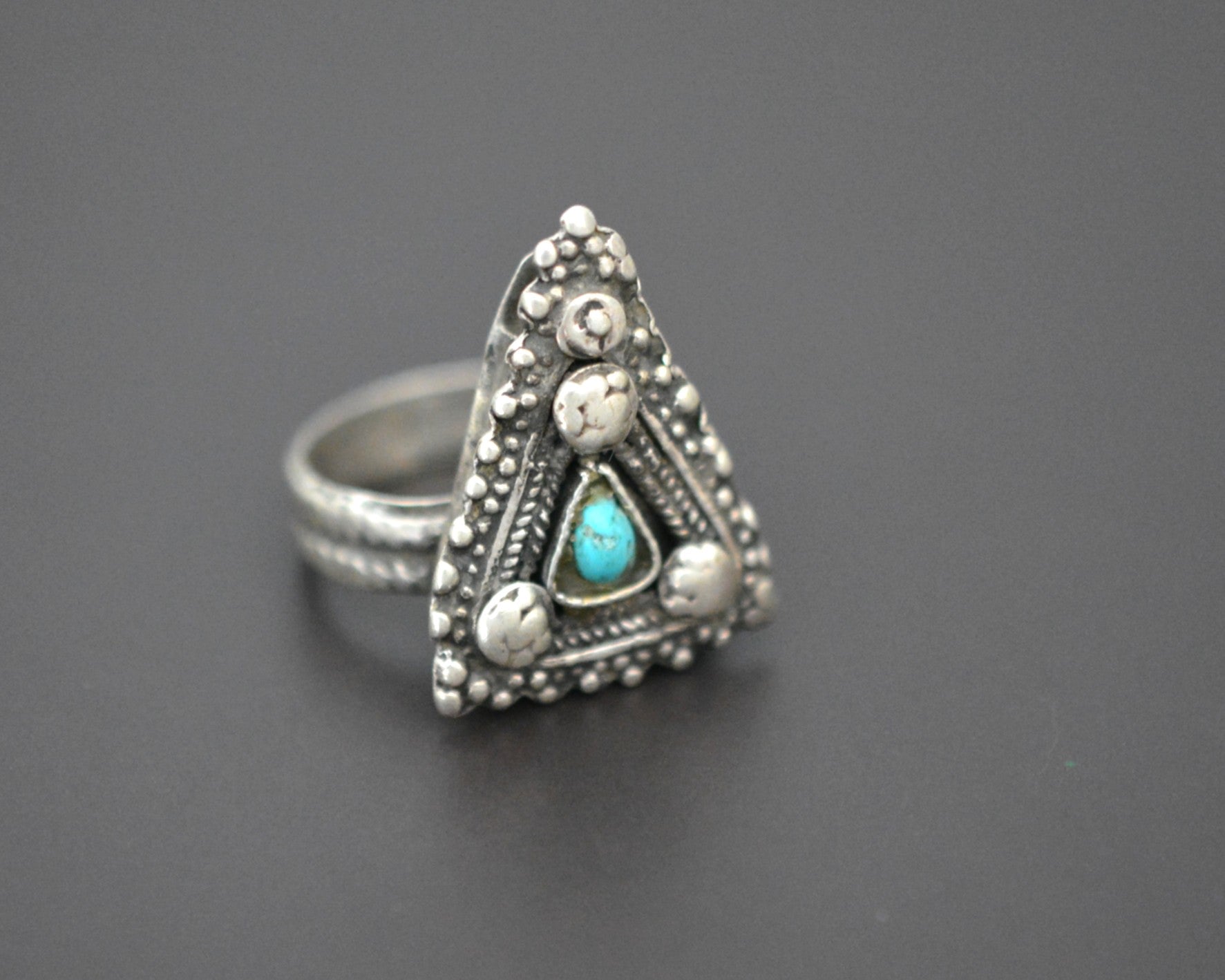 Ethnic Turquoise Ring - Size 8.25