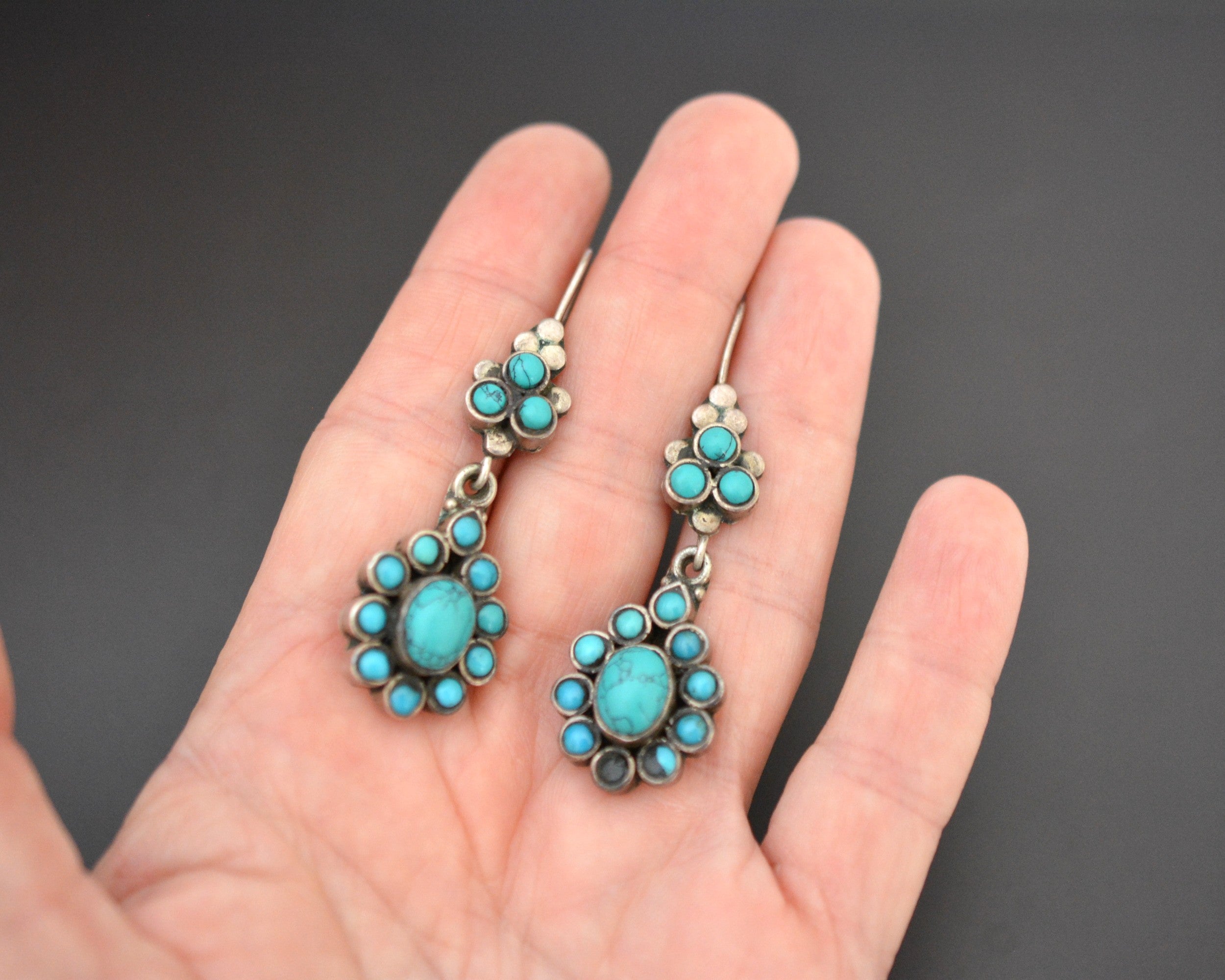 Turquoise Earrings from Nepal