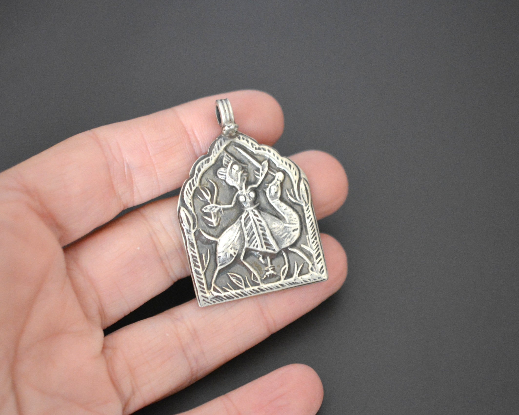 Indian Silver Hindu Diety Pendant