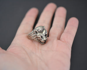 Lion Silver Ring - Size 7.5