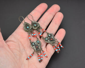 Afghani Long Bead Dangle Earrings - Lightweight