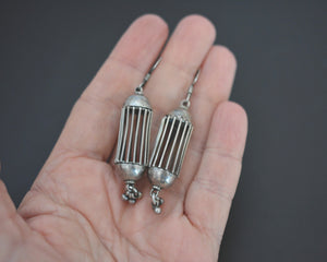 Vintage Indian Silver Cage Earrings