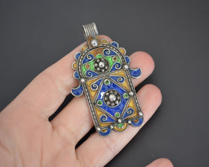 Berber Enamel Hamsa Pendant