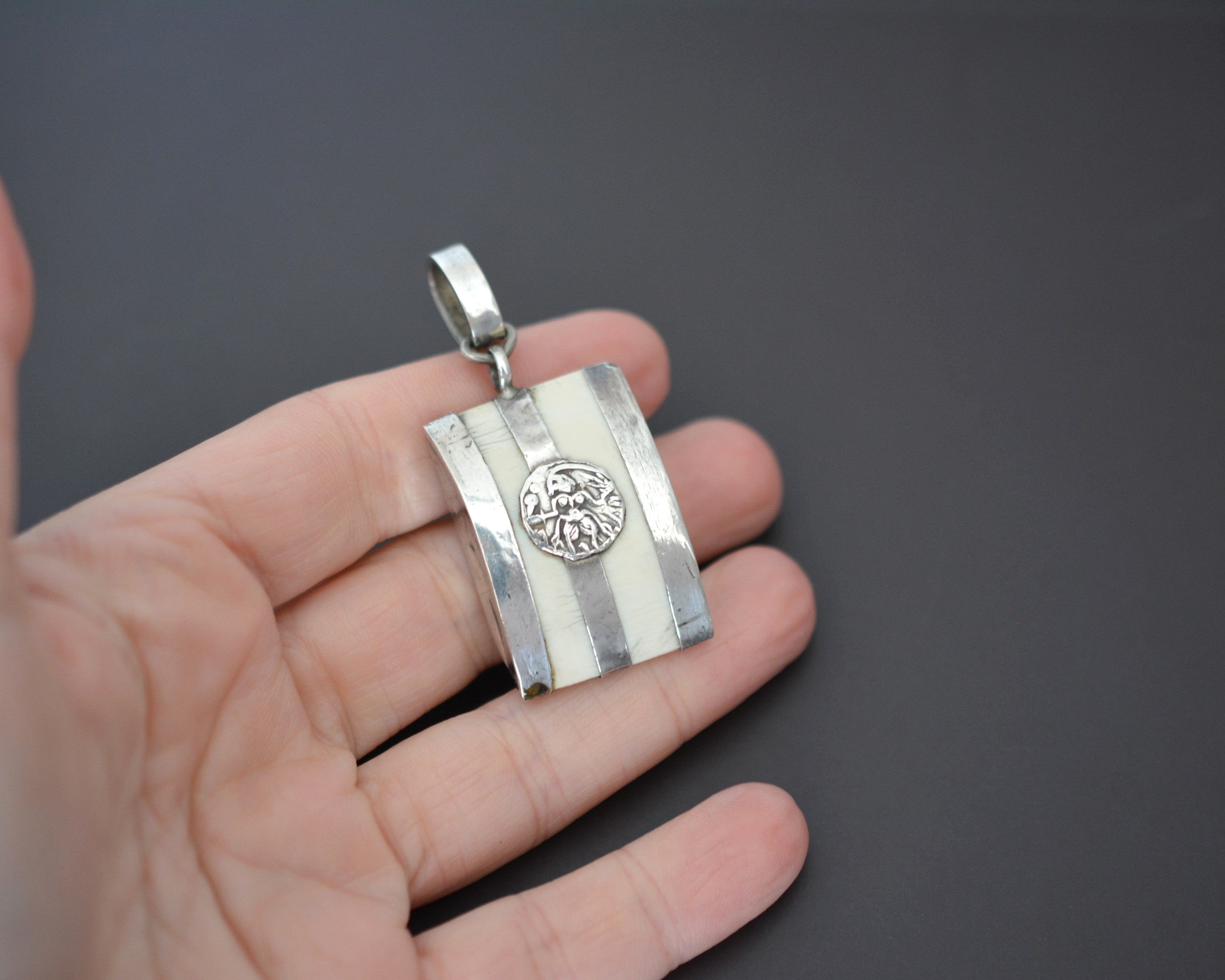 Hindu Diety Bone Pendant from India