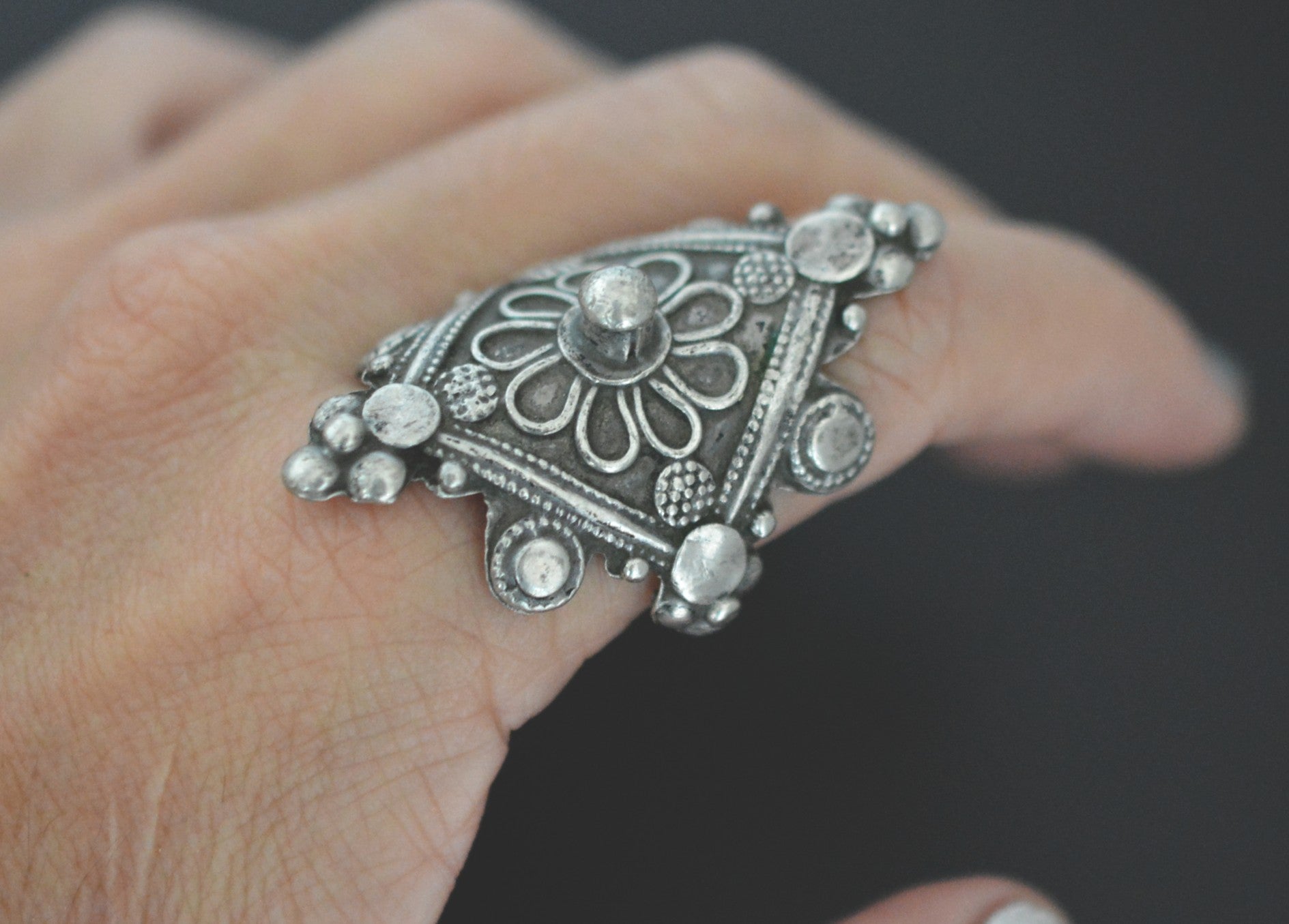Afghani Silver Ring - Size 10.5