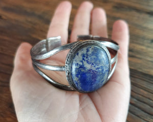 Vintage Lapis Lazuli Cuff Bracelet