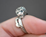Lion Pinky Silver Ring - Size 4.5