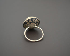 Afghani Lapis Lazuli Niello Ring - Size 8