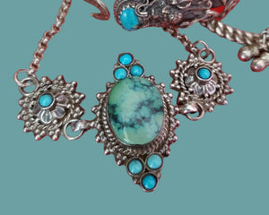 Nepali Turquoise Bracelet with Chains