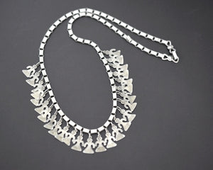 Mapuche Silver Figurine Necklace