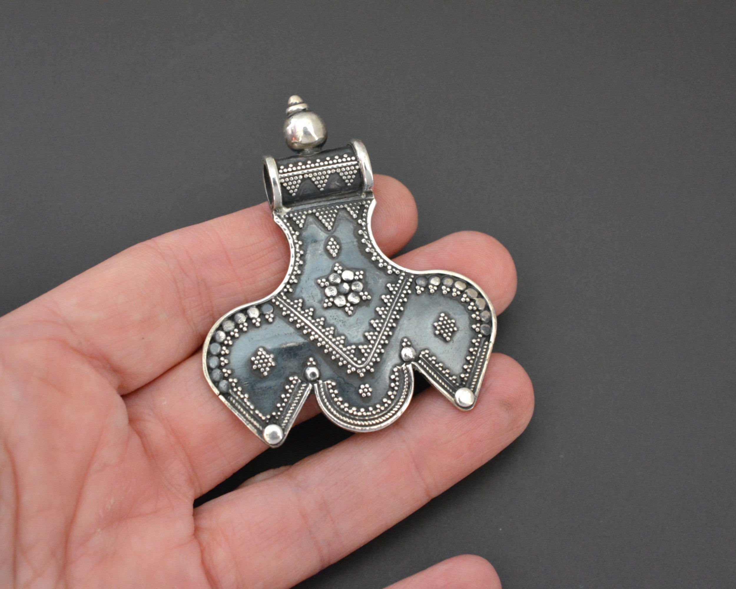 Ethnic Indian Pendant with Dotwork