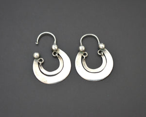 Guatemalan Silver Hoop Earrings - Small Size