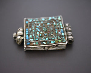 Old Tibetan Gau Box with Turquoise