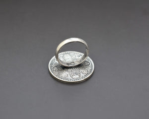 Large Indian Coin Ring - Size 9