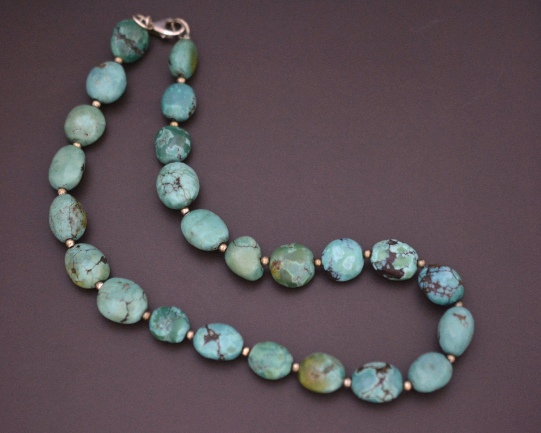 Reserved for E. - Turquoise Silver Beads Necklace