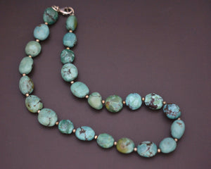 Reserved for E. - Turquoise Silver Beads Necklace