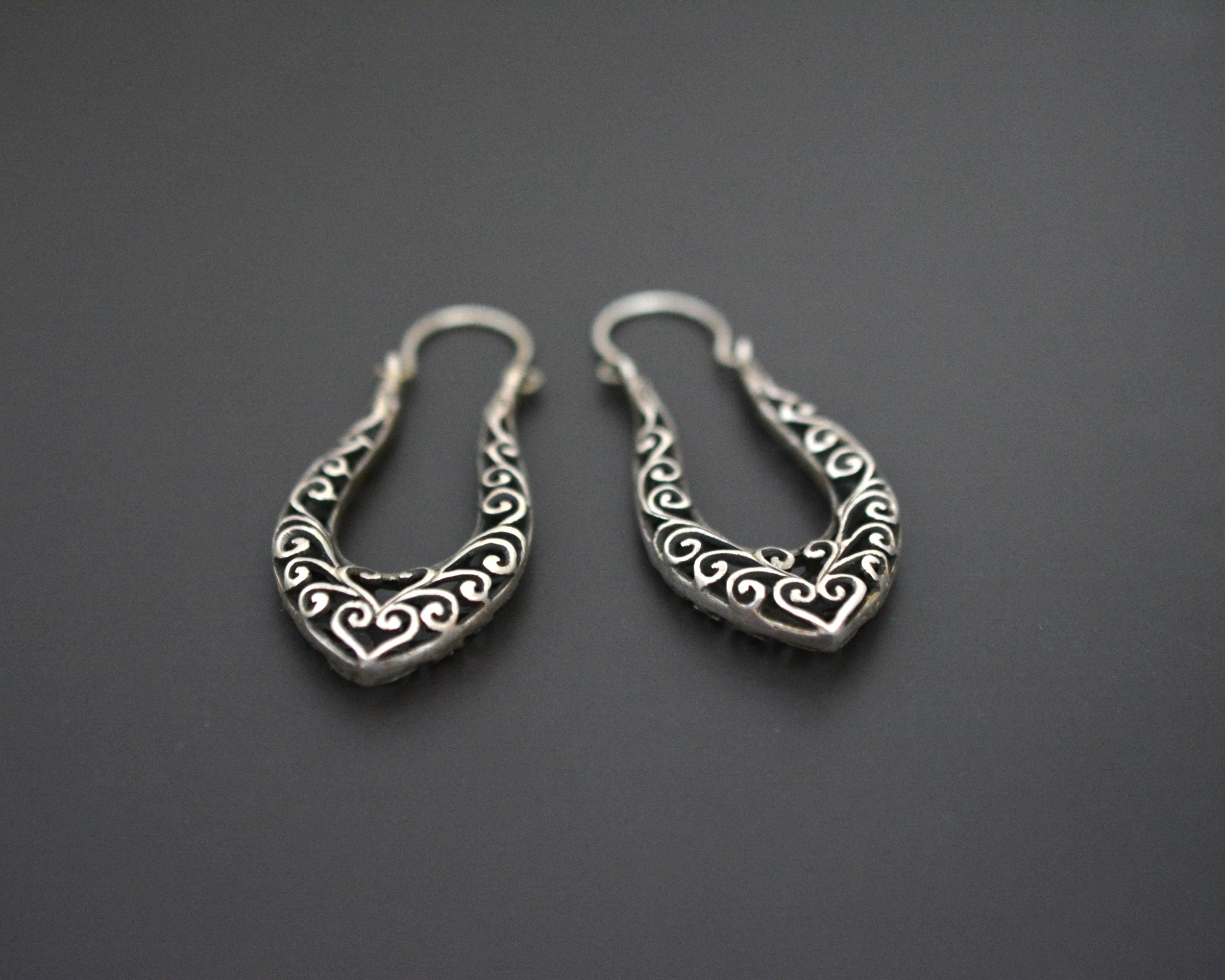 Ethnic Hoop Earrings with Cut Out Design