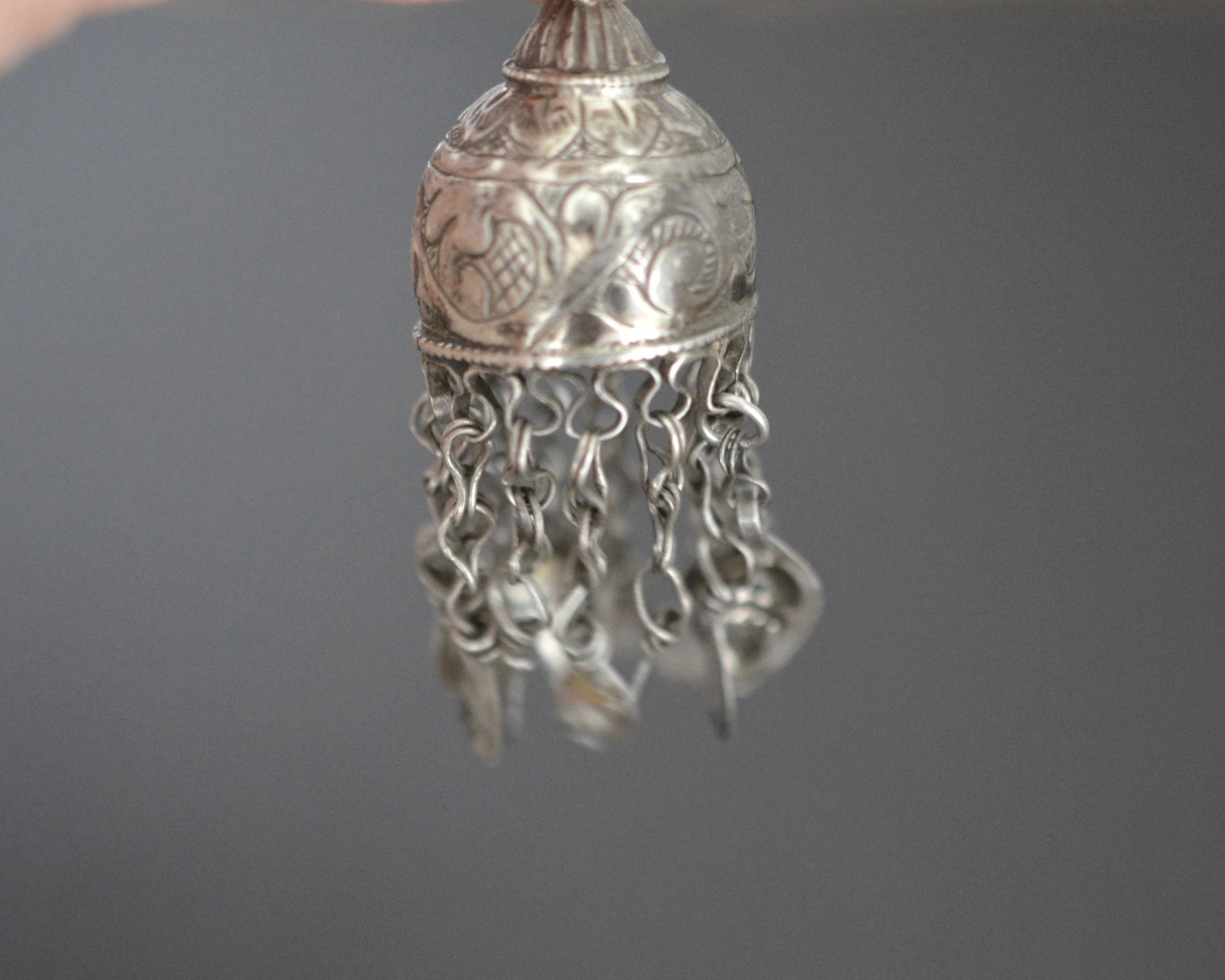 Old Uzbek Silver Tassel Pendant