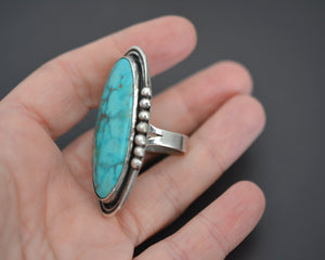 Splendid Native American Turquoise Ring - Size 7.75/8