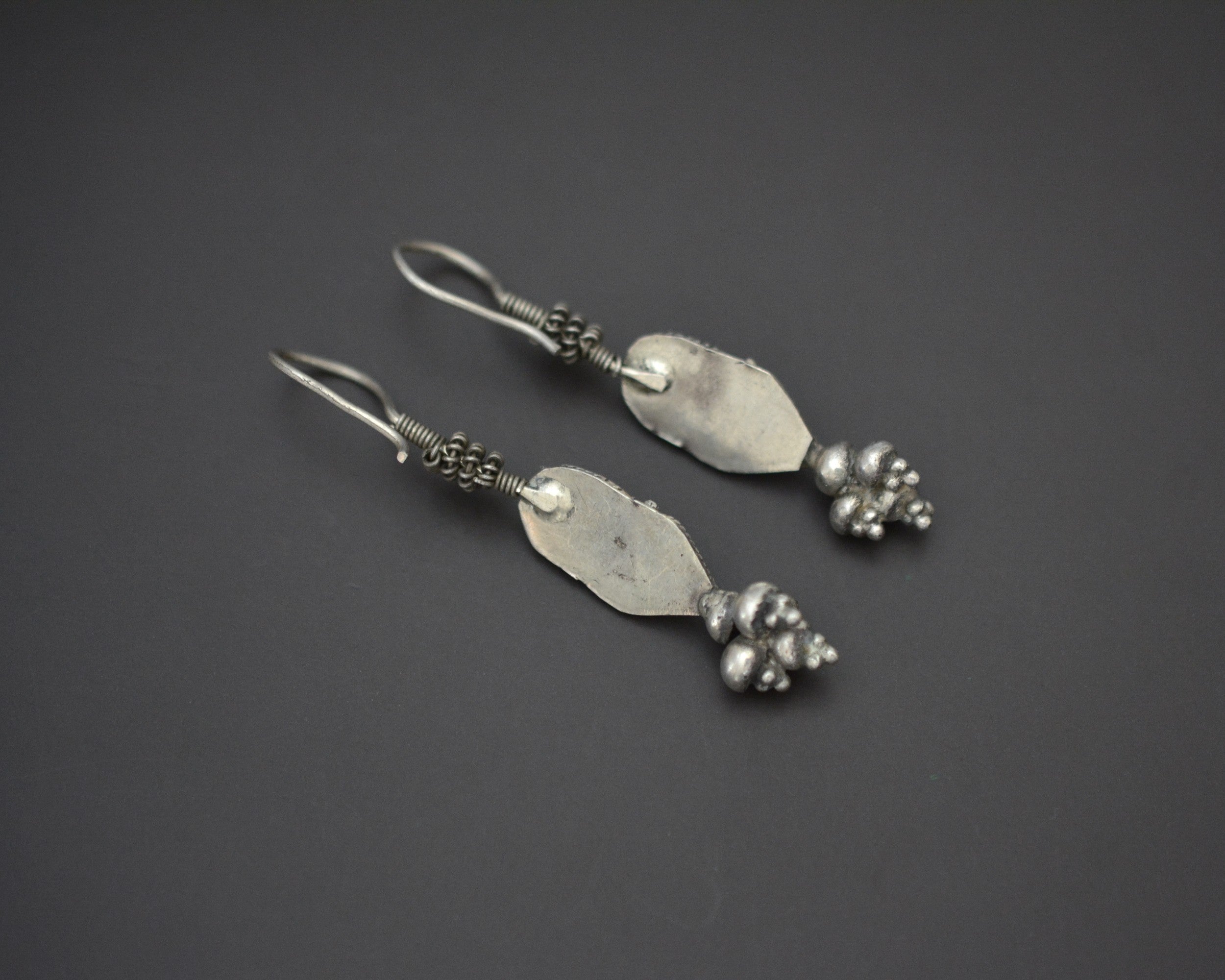 Afghani Carnelian Silver Earrings