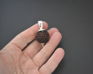 Rudraksha Bead Pendant with Silver Cap