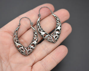 Ethnic Hoop Earrings with Cut Out Design