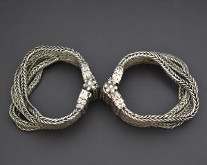 Reserved for M. - Pair Old Rajasthani Snake Chain Bracelets with Screw Closure