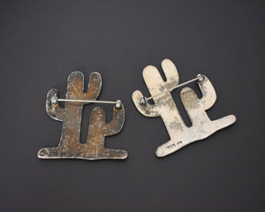 Large Native American Cactus Brooch