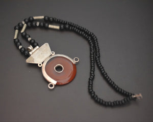 Tuareg Carnelian Silver Pendant Necklace