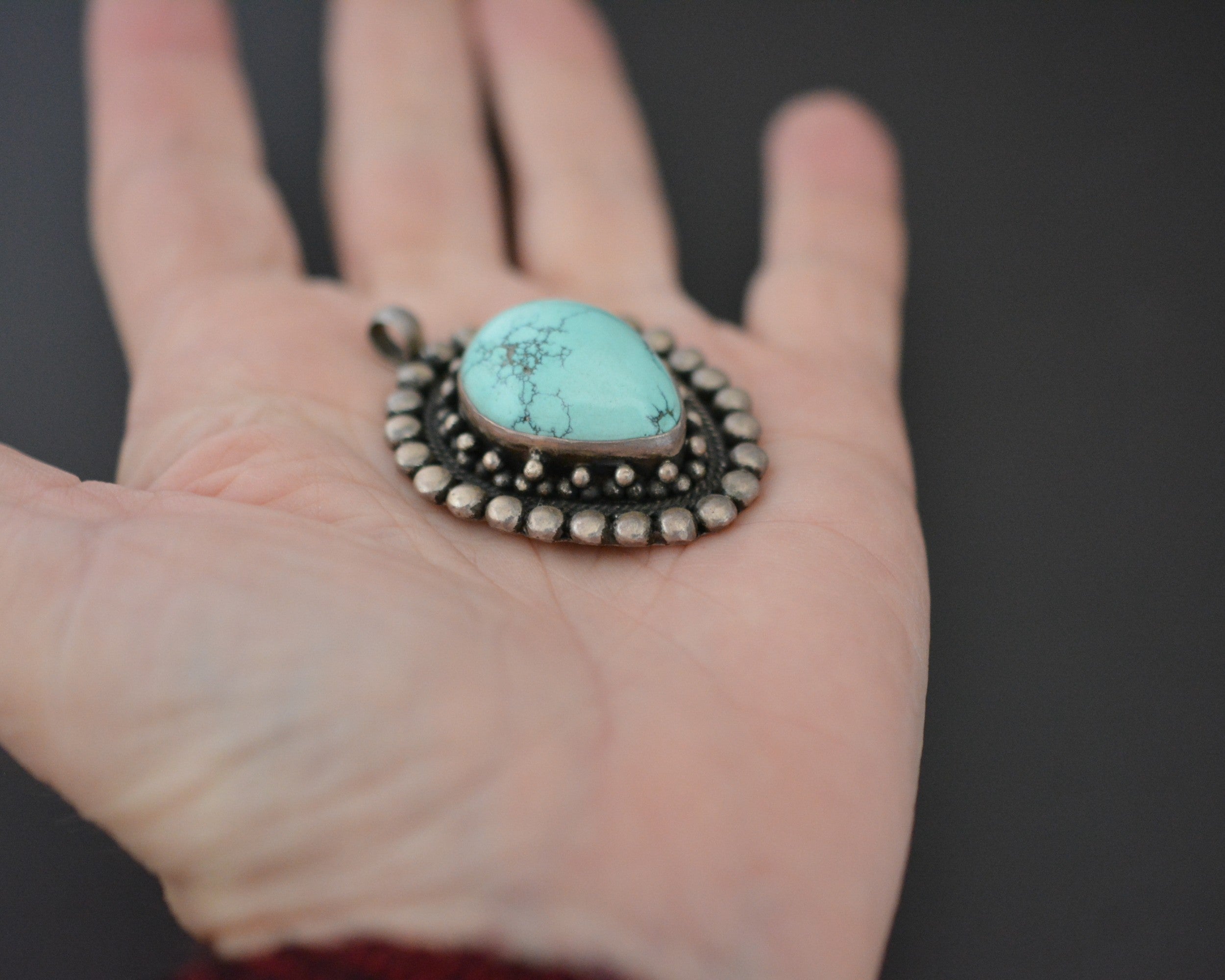 Bold Turquoise Pendant from India