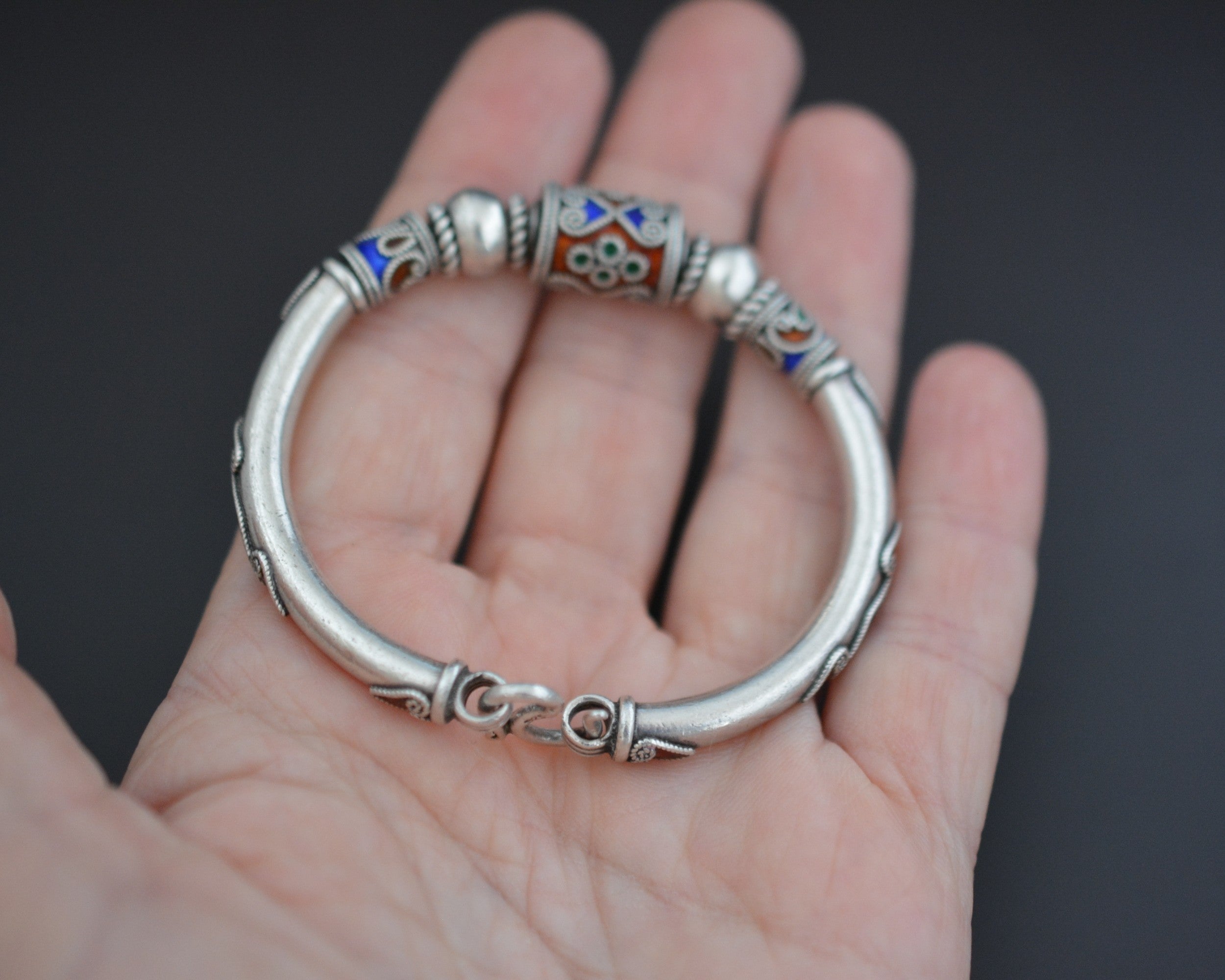 Indian Enamel Bead Bracelet - SMALL