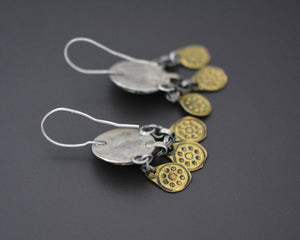 Afghani Silver Gilded Dangle Earrings