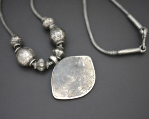 Reserved for A. - Indian Amulet Silver Beads Necklace with Snake Chain