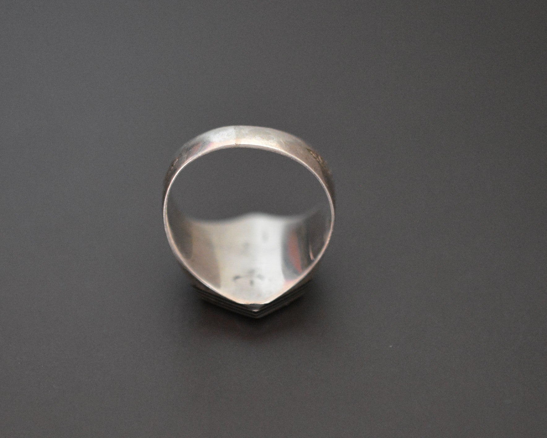 Tuareg Ring with Carvings and Ebony Inlay