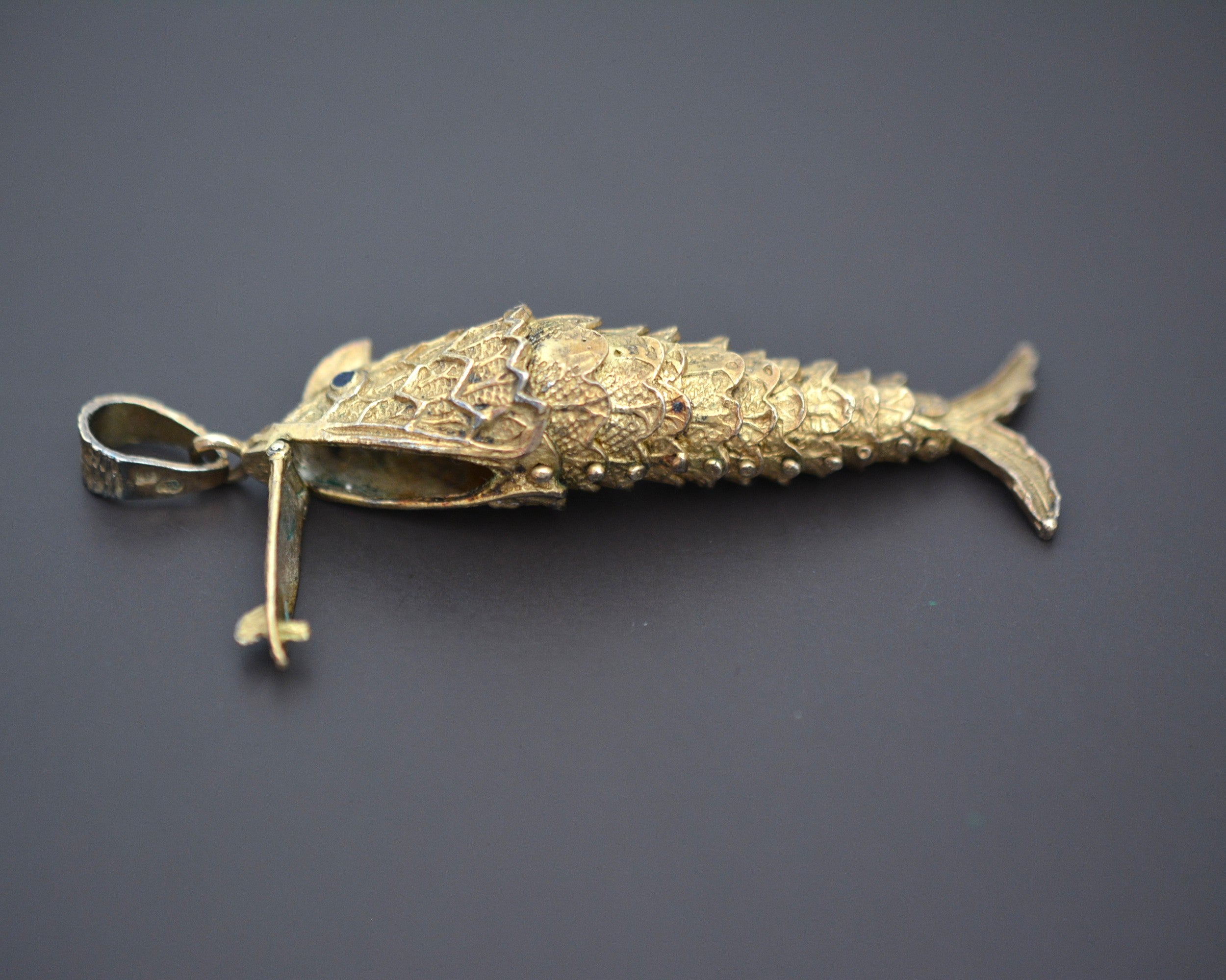 Large Gilded Openable Fish Case Pendant