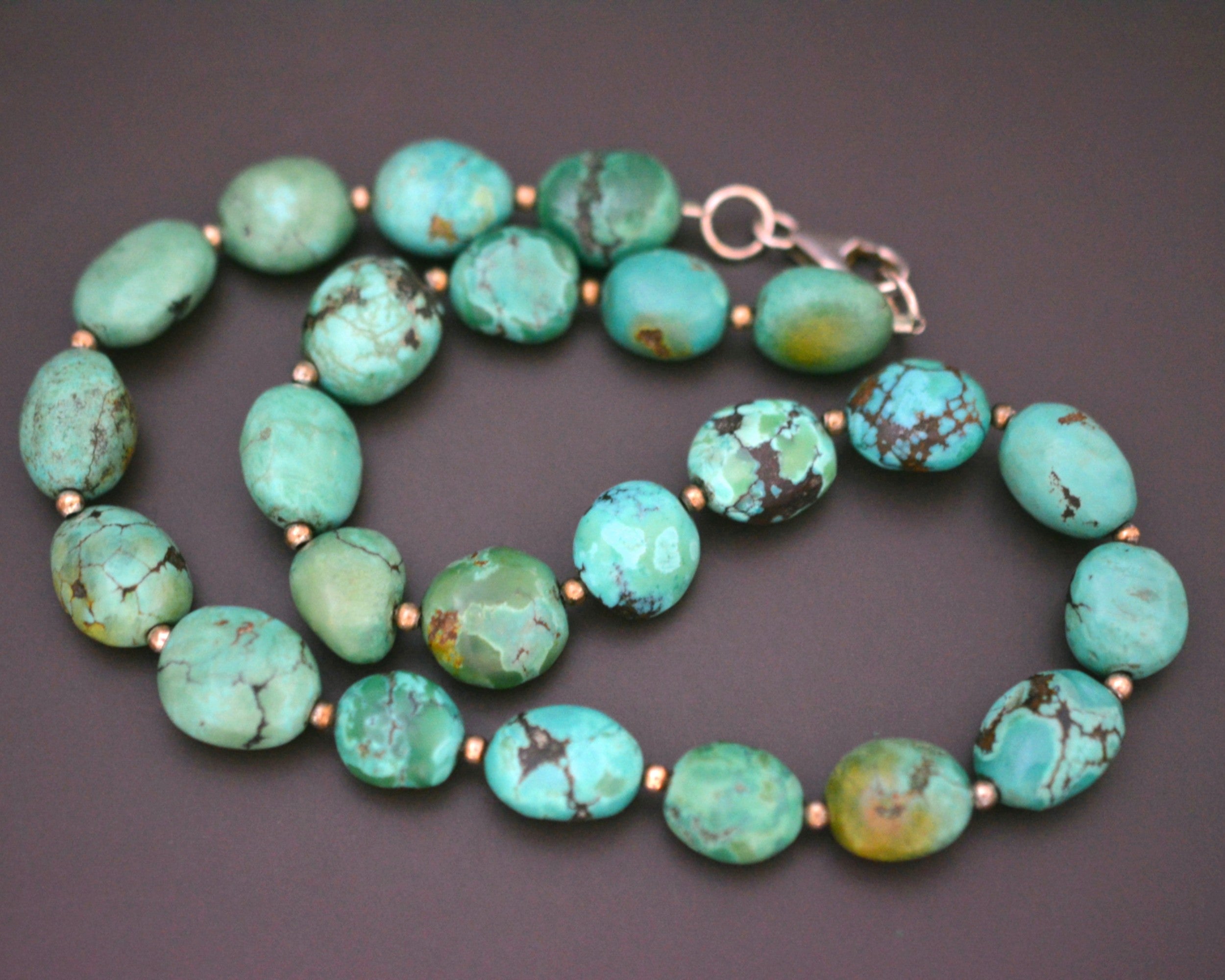 Reserved for E. - Turquoise Silver Beads Necklace